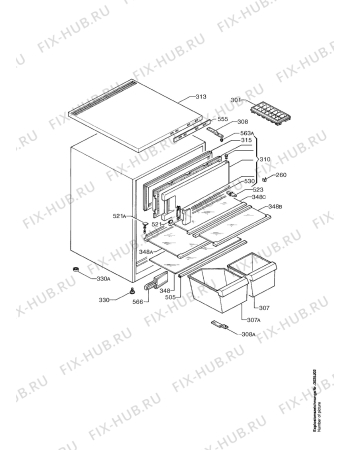 Взрыв-схема холодильника Aeg S1589-4TK - Схема узла Housing 001