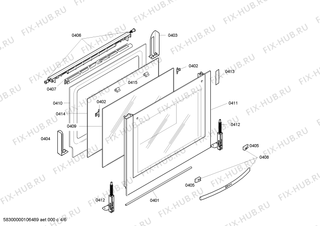 Схема №2 B4540S0FN с изображением Фронтальное стекло для электропечи Bosch 00476027