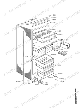 Взрыв-схема холодильника Aeg KFI52900 BLOMBERG - Схема узла Housing 001