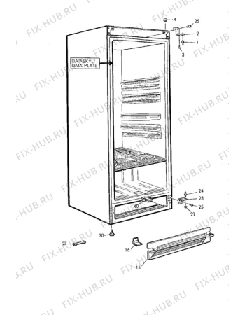 Взрыв-схема холодильника Tricity Bendix UF110W - Схема узла Cabinet + furniture (extra)