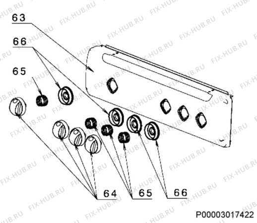 Взрыв-схема плиты (духовки) Zanussi ZCG552GW - Схема узла Command panel 037