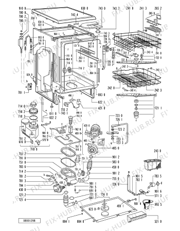 Схема №1 ADP 9693/3 GRM с изображением Обшивка для посудомоечной машины Whirlpool 481245370422