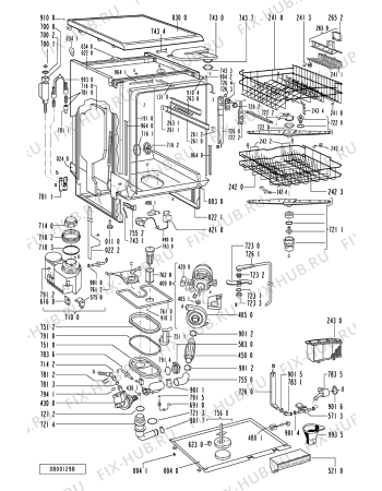 Схема №1 ADP 960/NB с изображением Мини-ручка для посудомойки Whirlpool 481241358868