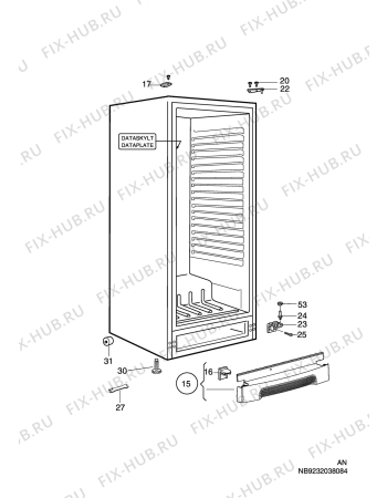 Взрыв-схема холодильника Electrolux ERC37202W - Схема узла C10 Cabinet