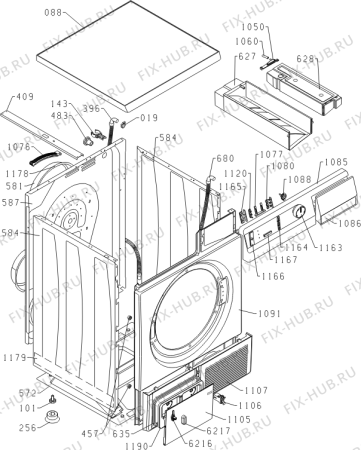 Схема №1 D76SY2W (471371, SP10/320) с изображением Обшивка для стиральной машины Gorenje 431590