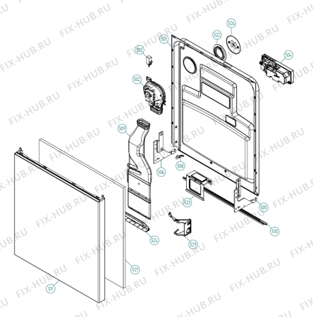 Взрыв-схема посудомоечной машины Asko D90D XL SF   -SS Bi (401607, DW70.5) - Схема узла 05