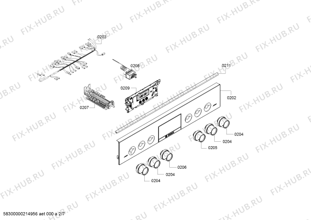 Взрыв-схема плиты (духовки) Bosch HXR39IH20 - Схема узла 02