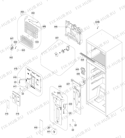 Взрыв-схема холодильника Zanussi ZRT43200WA - Схема узла Vaporiser