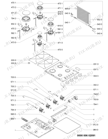 Схема №1 HB 500 AN 501.598.32 с изображением Затычка для плиты (духовки) Whirlpool 480121101075