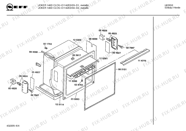 Схема №4 B1162E0FF F1031.12LPCSGO с изображением Планка для плиты (духовки) Bosch 00118079