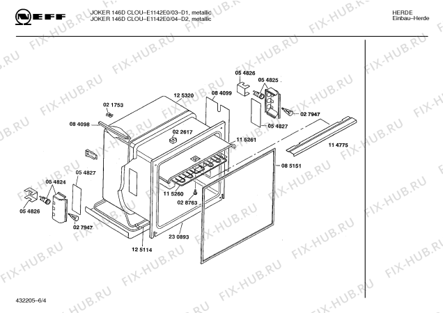 Схема №4 B1162E0FF F1031.12LPCSGO с изображением Боковая часть корпуса для плиты (духовки) Bosch 00056344