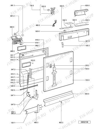 Схема №1 ADG 7964 с изображением Микромодуль для посудомоечной машины Whirlpool 481221838128