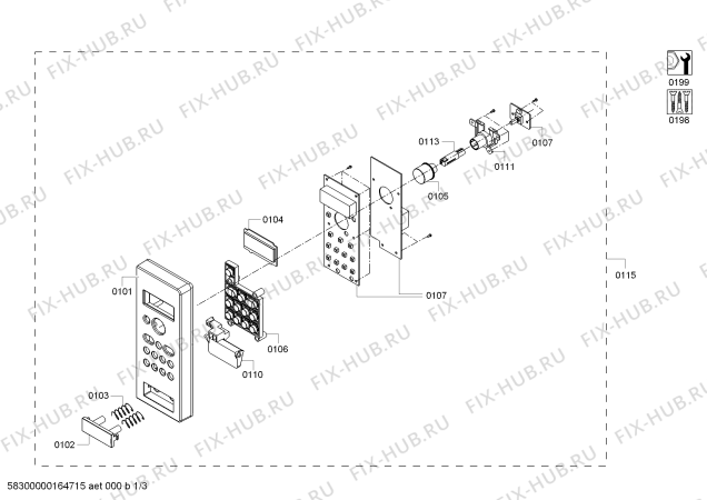 Схема №2 H53G60N0 с изображением Панель для свч печи Bosch 00745184