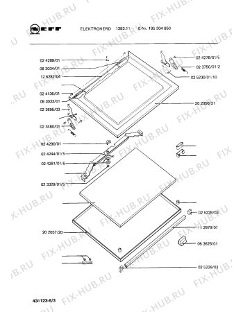 Взрыв-схема плиты (духовки) Neff 195304850 1393.11 - Схема узла 03