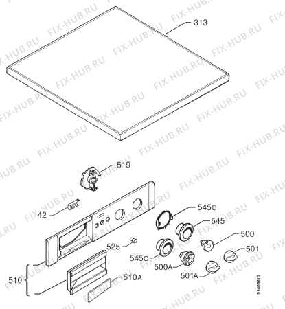 Взрыв-схема стиральной машины Zanussi FLS883 - Схема узла Command panel 037