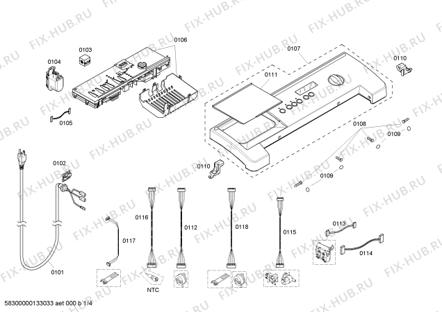 Схема №3 WFMC8400UC Nexxt 800 Series с изображением Модуль управления для стиралки Bosch 00665847