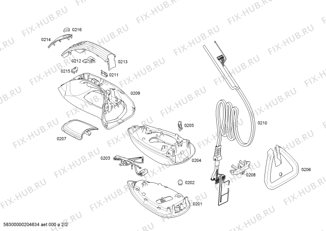 Схема №1 TDS8030 с изображением Нижняя часть корпуса для электроутюга Bosch 11022355