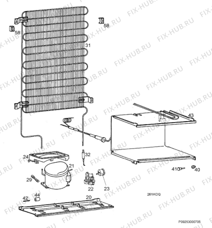 Взрыв-схема холодильника Privileg 262619_4830 - Схема узла Cooling system 017