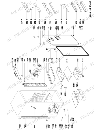 Схема №1 KR365 A2+ FRESH PT с изображением Дверца для холодильной камеры Whirlpool 481010498143