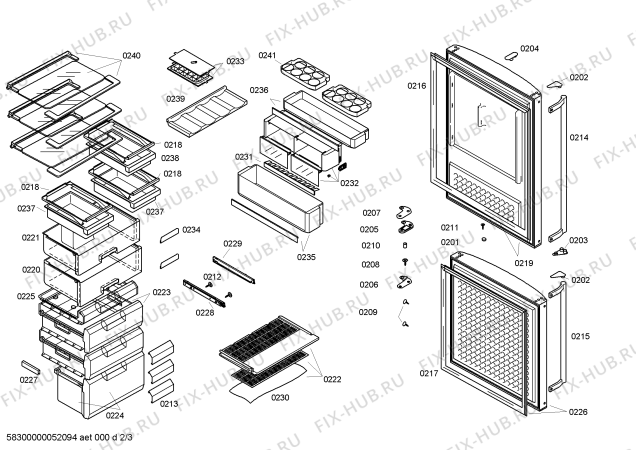 Схема №2 KG29F2F9 с изображением Поднос для холодильной камеры Siemens 00706061