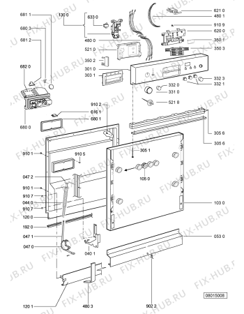 Схема №1 ADG 8372 IX с изображением Панель для посудомойки Whirlpool 480140100487