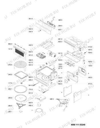 Схема №1 AMW 9615/IX UK с изображением Панель управления для микроволновки Whirlpool 481011103450