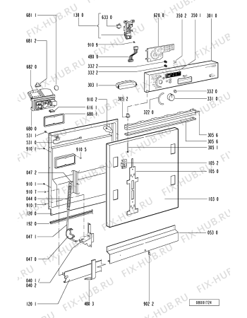 Взрыв-схема посудомоечной машины Ikea 400 270 50 DWF 415 W DWF415W - Схема узла