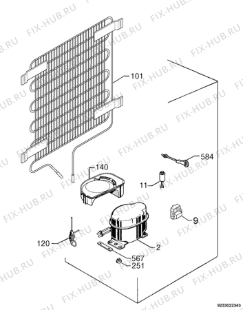 Взрыв-схема холодильника Juno Electrolux JRG94886 - Схема узла Cooling system 017