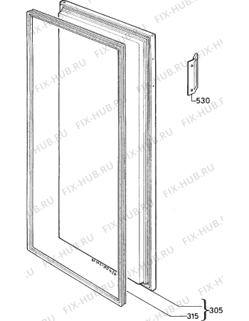 Взрыв-схема холодильника Privileg 020398 4 - Схема узла Door 003