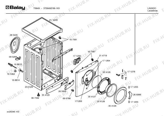 Схема №2 3TS849Z TS849 с изображением Инструкция по установке и эксплуатации для стиралки Bosch 00527939