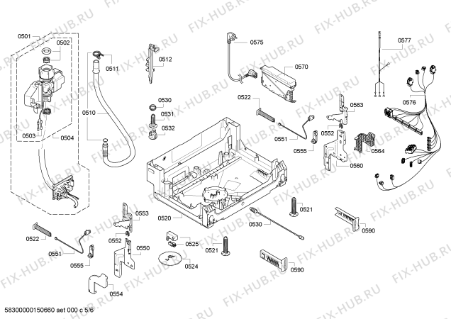 Взрыв-схема посудомоечной машины Siemens SN56M586EU - Схема узла 05