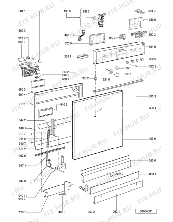 Взрыв-схема посудомоечной машины Bauknecht GSFH 1989 WS - Схема узла