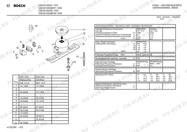 Взрыв-схема холодильника Bosch GSU2103 - Схема узла 02