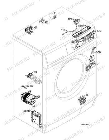 Взрыв-схема стиральной машины Electrolux WAGL6S101 - Схема узла Electrical equipment 268