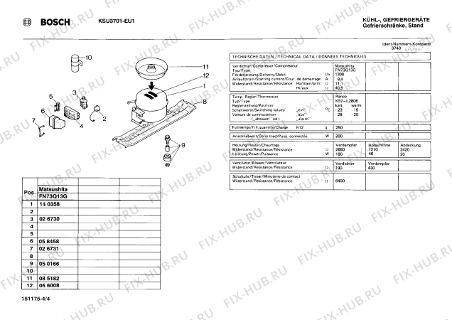 Взрыв-схема холодильника Bosch KSU3701 - Схема узла 04