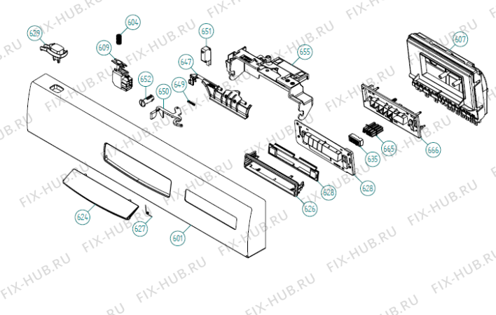 Схема №2 D5142 AU   -SS Bi (338845, DW70.5) с изображением Сенсорная панель для электропосудомоечной машины Gorenje 343130