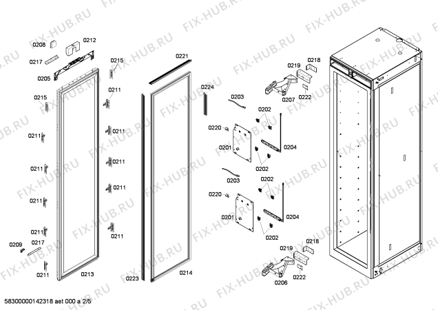 Схема №1 RW464760 с изображением Плата для холодильной камеры Bosch 00681432