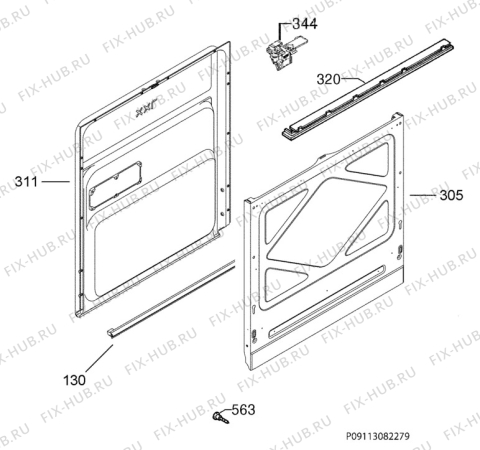 Взрыв-схема посудомоечной машины Electrolux ESI64602XR - Схема узла Door 003