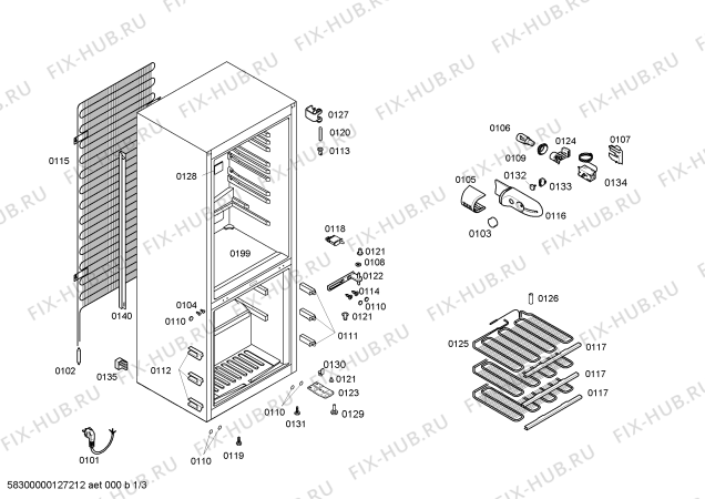 Схема №1 KG39VX00 с изображением Выдвижной ящик для холодильника Siemens 00660106
