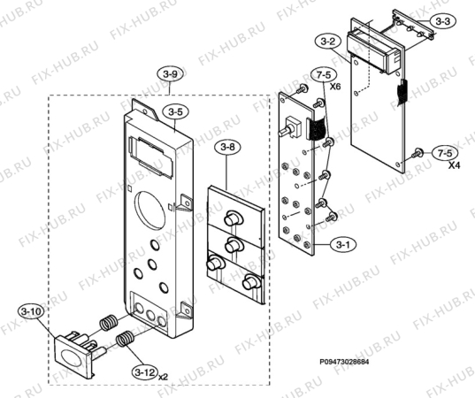 Взрыв-схема микроволновой печи Electrolux EMS17206W - Схема узла Section 2