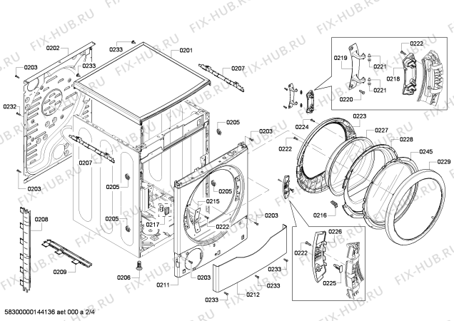 Взрыв-схема сушильной машины Bosch WTVC3300CN - Схема узла 02