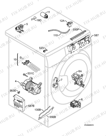 Взрыв-схема стиральной машины Electrolux EWN16581W - Схема узла Electrical equipment 268