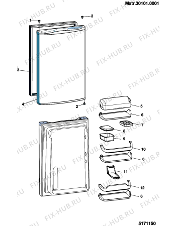 Взрыв-схема холодильника Hotpoint RLAAV21G (F080389) - Схема узла