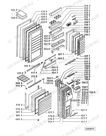 Схема №1 ARG 052/WP с изображением Вноска для холодильника Whirlpool 481946078071