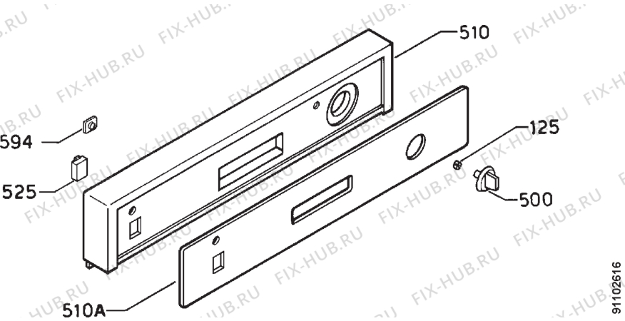 Взрыв-схема посудомоечной машины Faure LVI122W - Схема узла Command panel 037