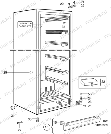 Взрыв-схема холодильника Electrolux AU8293C - Схема узла C10 Cabinet