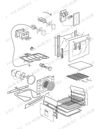 Взрыв-схема плиты (духовки) Delonghi Australia DMFPS62BF - Схема узла 3