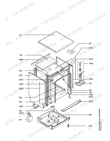 Схема №3 FAV80820W с изображением Модуль (плата) управления для посудомойки Aeg 973911232482019