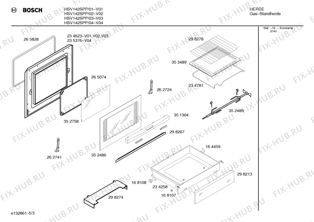 Схема №1 HSV142BEU с изображением Инструкция по эксплуатации для духового шкафа Bosch 00522238