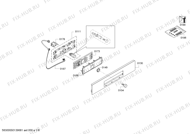 Схема №3 HBA36T650 с изображением Модуль управления, запрограммированный для плиты (духовки) Bosch 00672369